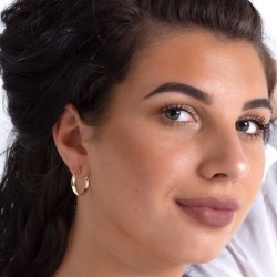 Vergoldete Creolen in modernem Kanten-Design – Eleganz trifft Stil