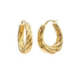 Braid Creolen – Vergoldet mit gedrehter Struktur | TomCrow Jewellery