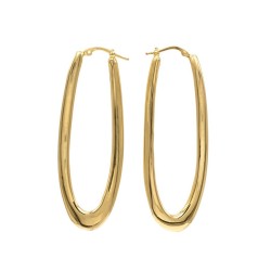 Große ovale Creolen – Vergoldeter Luxus aus Sterlingsilber