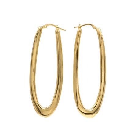 Große ovale Creolen – Vergoldeter Luxus aus Sterlingsilber