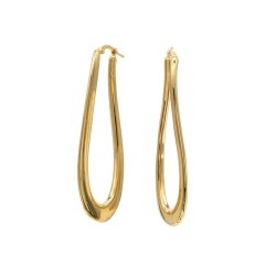 Große ovale Creolen – Vergoldeter Luxus aus Sterlingsilber