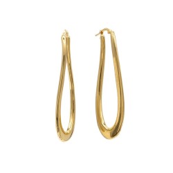 Große ovale Creolen – Vergoldeter Luxus aus Sterlingsilber