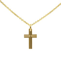 Gelbgold Kreuz Anhänger. Perfekt für besondere Anlässe.