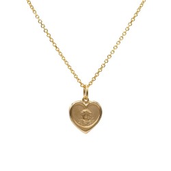 Schutzengelkette aus echtem Gold in Herzform