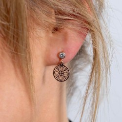 Silbernes Mandala Set - Kette, Ohrringe, Armband