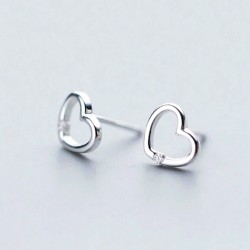 Edle Herz Ohrstecker aus Silber mit Zirkonia