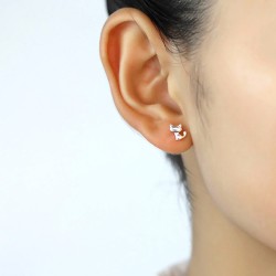 Katzen Ohrstecker Silber & Roségold – Stilvoll und süß zugleich