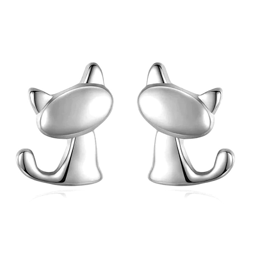 Katzen Ohrstecker Silber & Roségold – Stilvoll und süß zugleich
