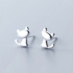 Katzen Ohrstecker Silber & Roségold – Stilvoll und süß zugleich