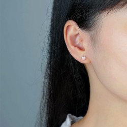 Halbkreis Ohrpiercing aus Silber mit Zirkonia Stein