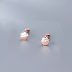 Halbkreis Ohrpiercing aus Silber mit Zirkonia Stein