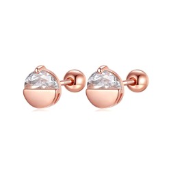 Halbkreis Ohrpiercing aus Silber mit Zirkonia Stein