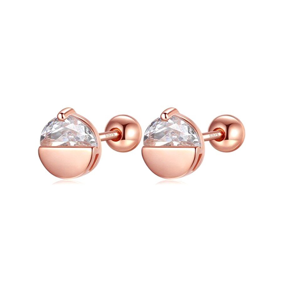 Halbkreis Ohrpiercing aus Silber mit Zirkonia Stein