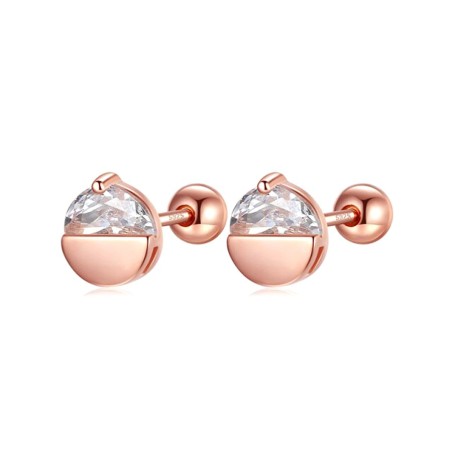 Halbkreis Ohrpiercing aus Silber mit Zirkonia Stein