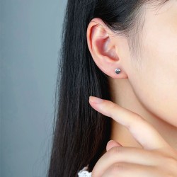 Halbkreis Ohrpiercing aus Silber mit Zirkonia Stein