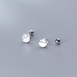 Halbkreis Ohrpiercing aus Silber mit Zirkonia Stein