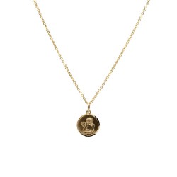 Schutzengel aus Gold. Geschenk zur Taufe oder Erstkommunion.