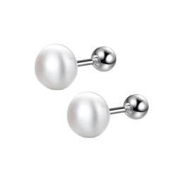 Perlen Ohrpiercing aus 925er Silber mit Goldveredelung