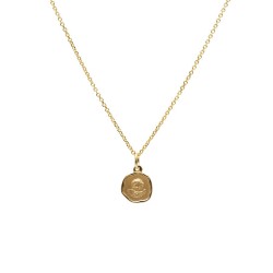 Runder Schutzengel Anhänger und Kette aus 585 Gold.