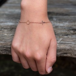 Vergoldetes Kreuzarmband – Roségold oder Schwarz