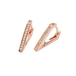 V-Form Creolen – Rosè & Silber mit Zirkonia