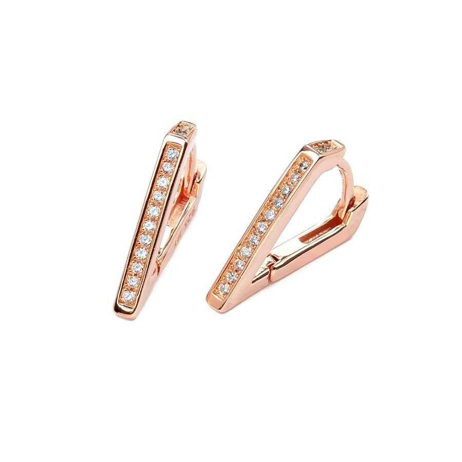 V-Form Creolen – Rosè & Silber mit Zirkonia