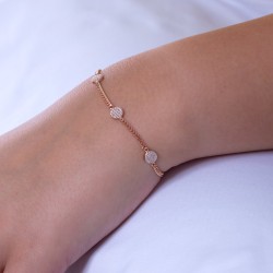 Roségold Armband mit Zirkonia Punkten