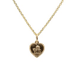 Kleiner Schutzengel in Herzform. Mit oder ohne Kette verfügbar.