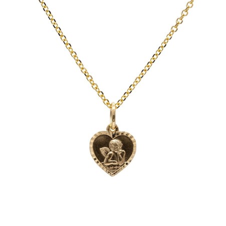 Kleiner Schutzengel in Herzform. Mit oder ohne Kette verfügbar.