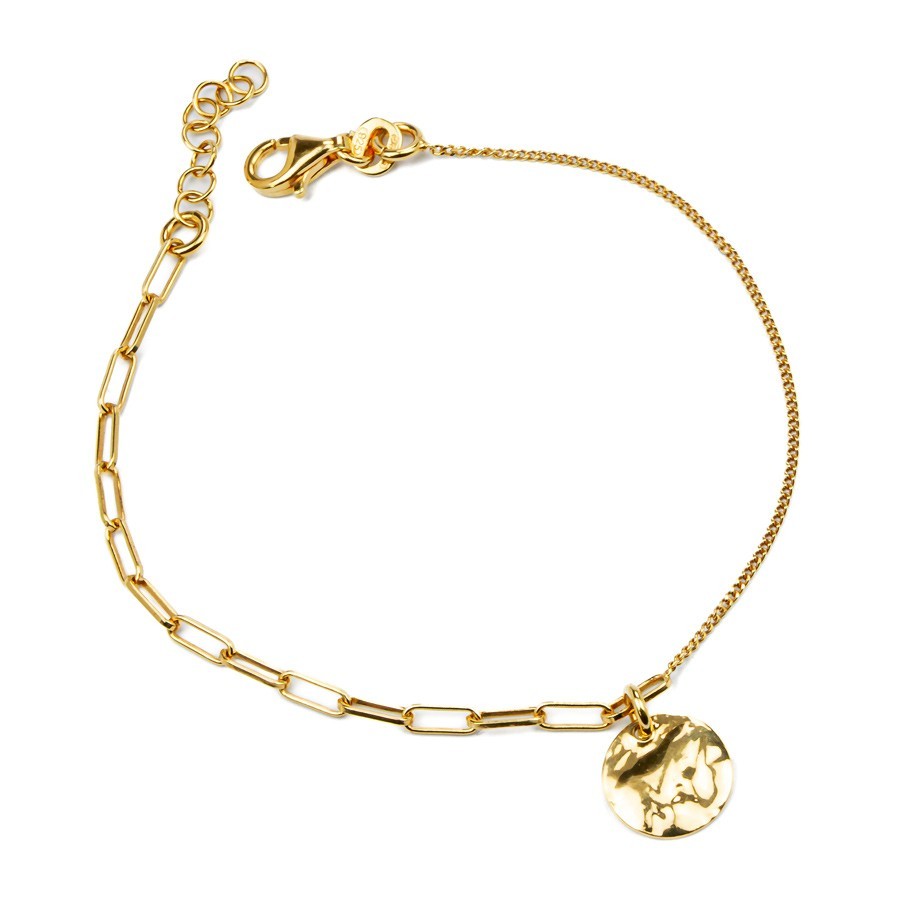 Hammerschlag Armband Gold – modernes Gliederarmband