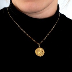 Hammerschlag Kette Gold – Gliederkette mit Struktur