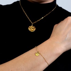 Hammerschlag Kette Gold – Gliederkette mit Struktur